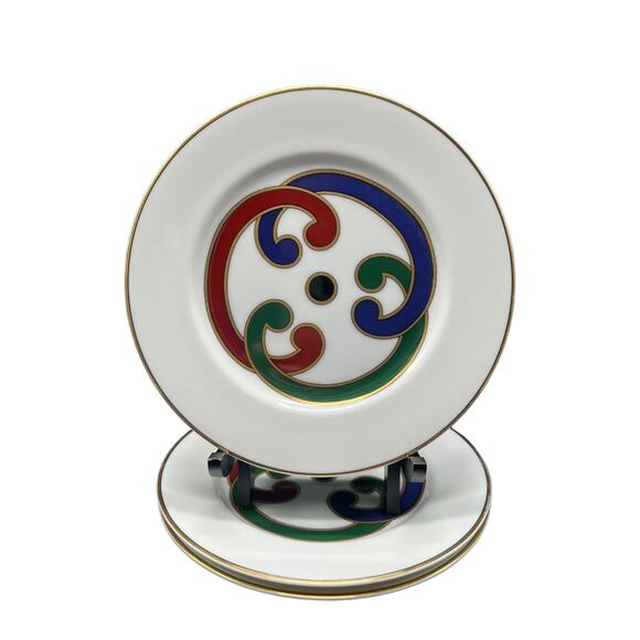 Set of 3 Fitz &. Floyd Dessert Plates "Charade" Pattern" Made in 1978 - Picture 1 of 3